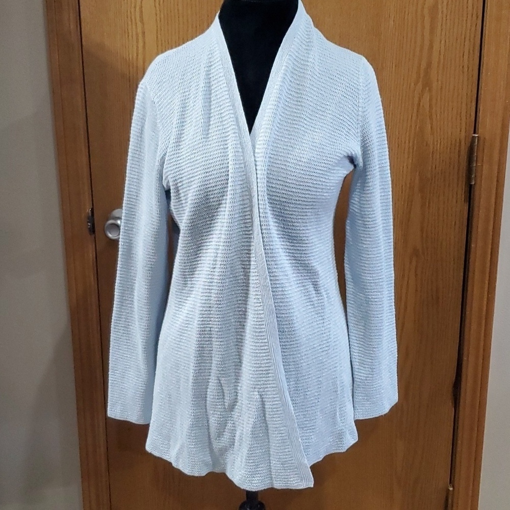 Eileen fisher pale blue lightweight knit cardigan